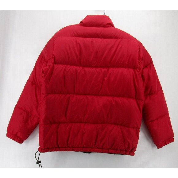 LL Bean Jacket Medium Red Goose Down Reversible Puffer Quilted * - Picture 7 of 16